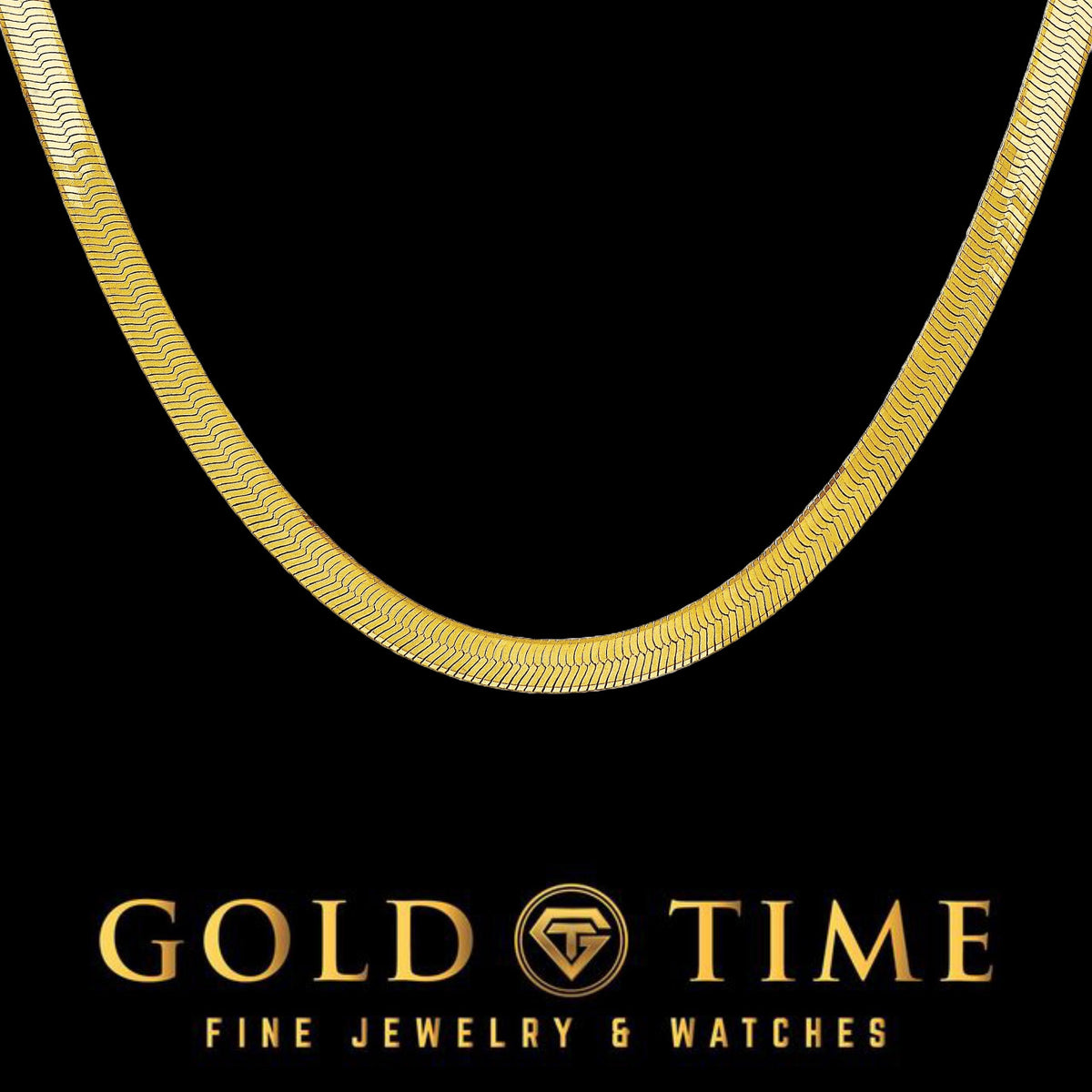 14k Gold Herringbone Chain and Bracelet Set  5mm Flat Solid Gold  1624 Chain, 78 Bracelet  Lobster Clasp  Silky Texture Jewelry