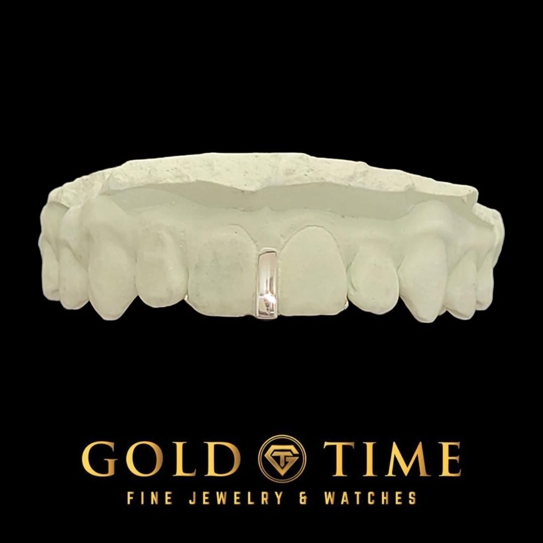 Custom Single Gap Grillz: Gold or Silver Tooth Bar with Mold Kit