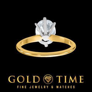 Angled view of the oval moissanite solitaire setting