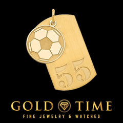 Custom Soccer Jersey Number Dog Tag: Sterling Silver or Gold Plated