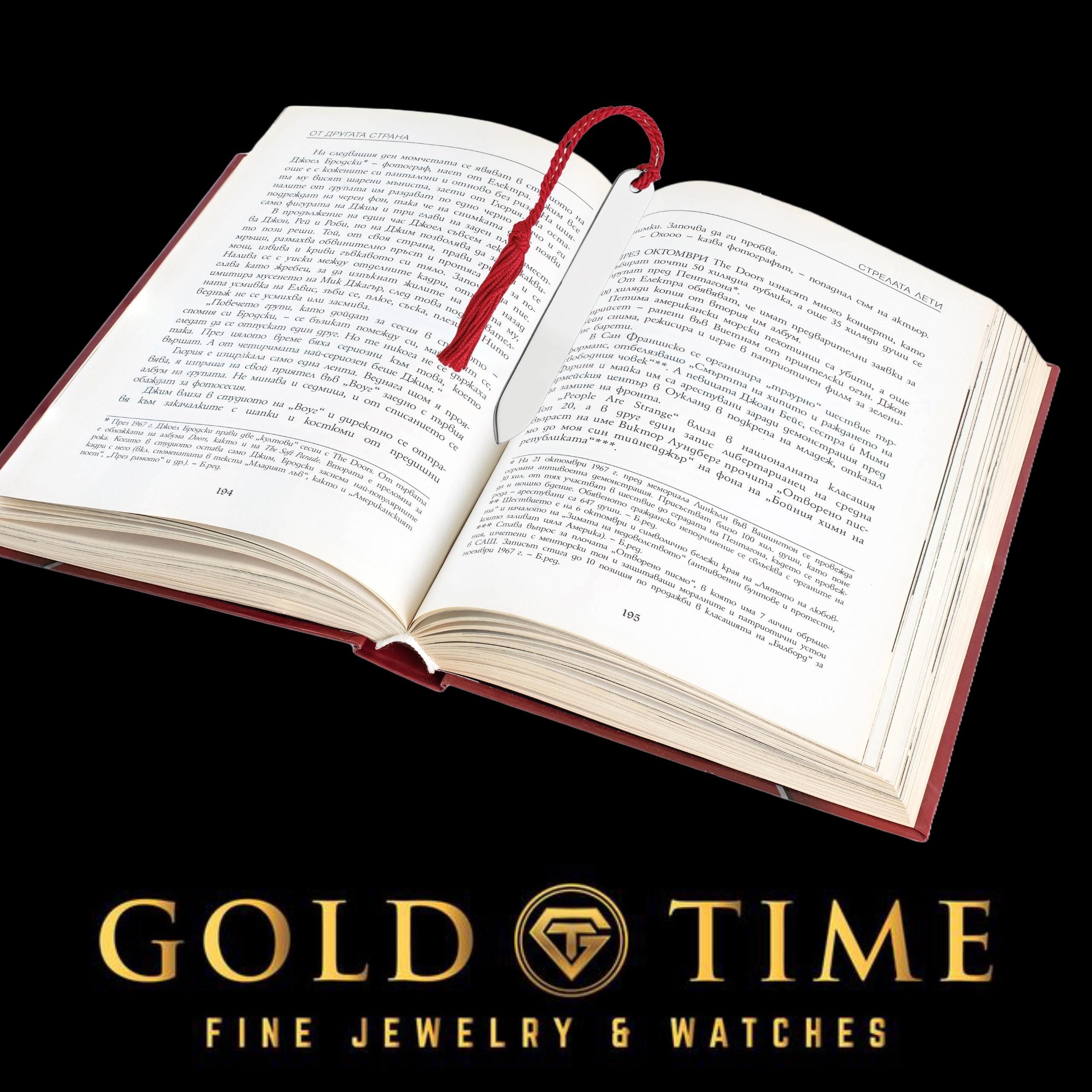 Custom Sterling Silver Bookmark with Red Tassel  Engraved Gift for Book Lovers, Teachers, Grads, or Bibliophiles