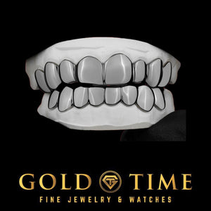 16-piece black rhodium grillz set