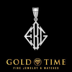 Custom Personalized Diamond Monogram Pendant  Sterling Silver or Solid Gold, 3 Initials