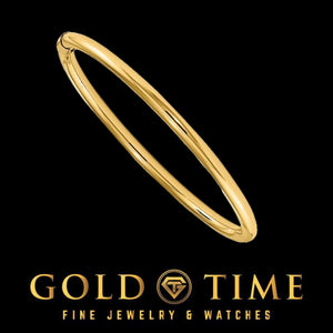 14k yellow gold slip-on baby bangle with a thin polished round band