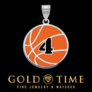 Basketball pendant worn on chain