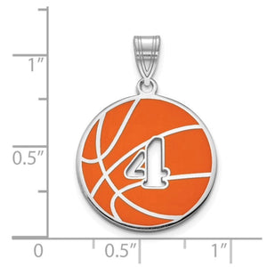 Basketball number pendant close-up detail
