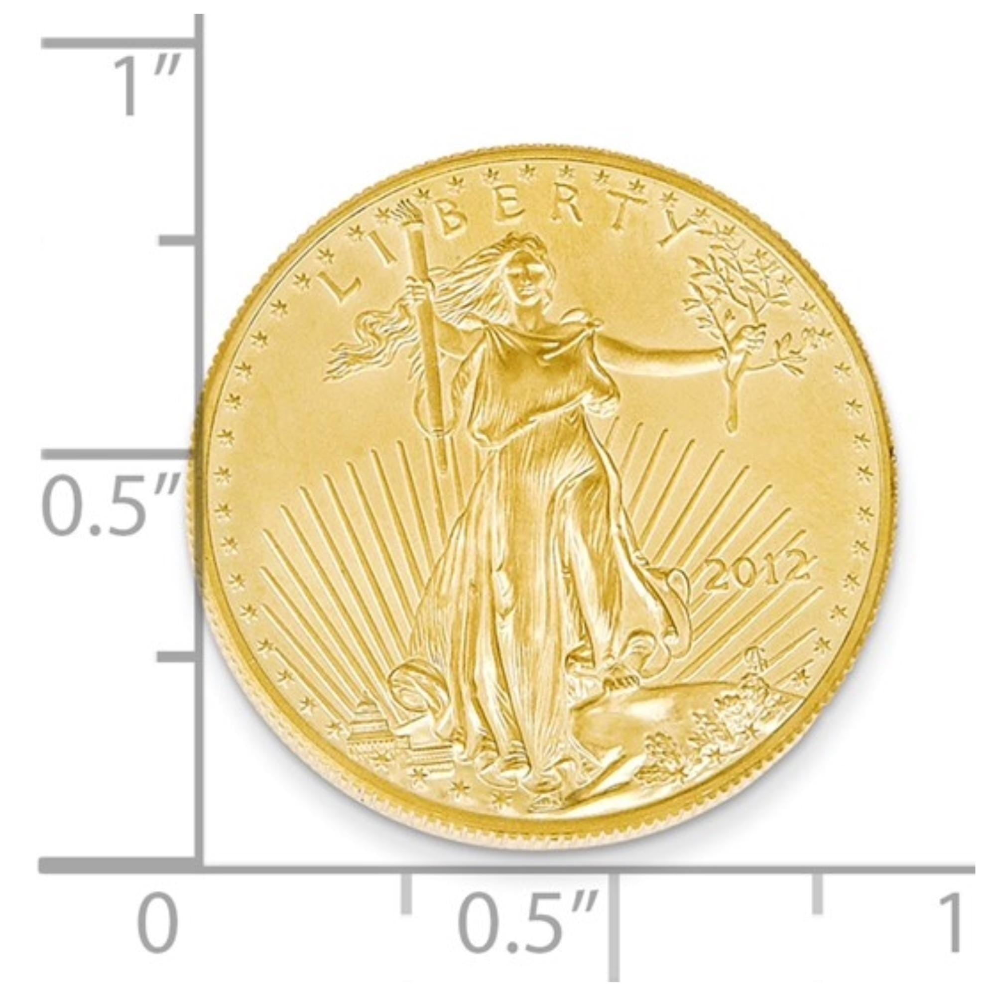 1/4 oz Gold American Eagle Coin Pendant in 14k Gold  Custom Bezel Options  Rope Edge, Screw Top, or Natural VS Diamond Frame