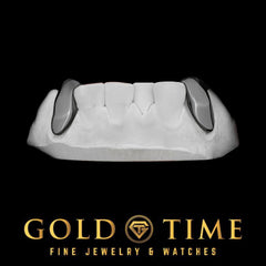 Custom 2-Piece Solid Black Canine Grillz  Black Rhodium Silver or Gold  Handmade with Mold Kit  Gold Time Killeen