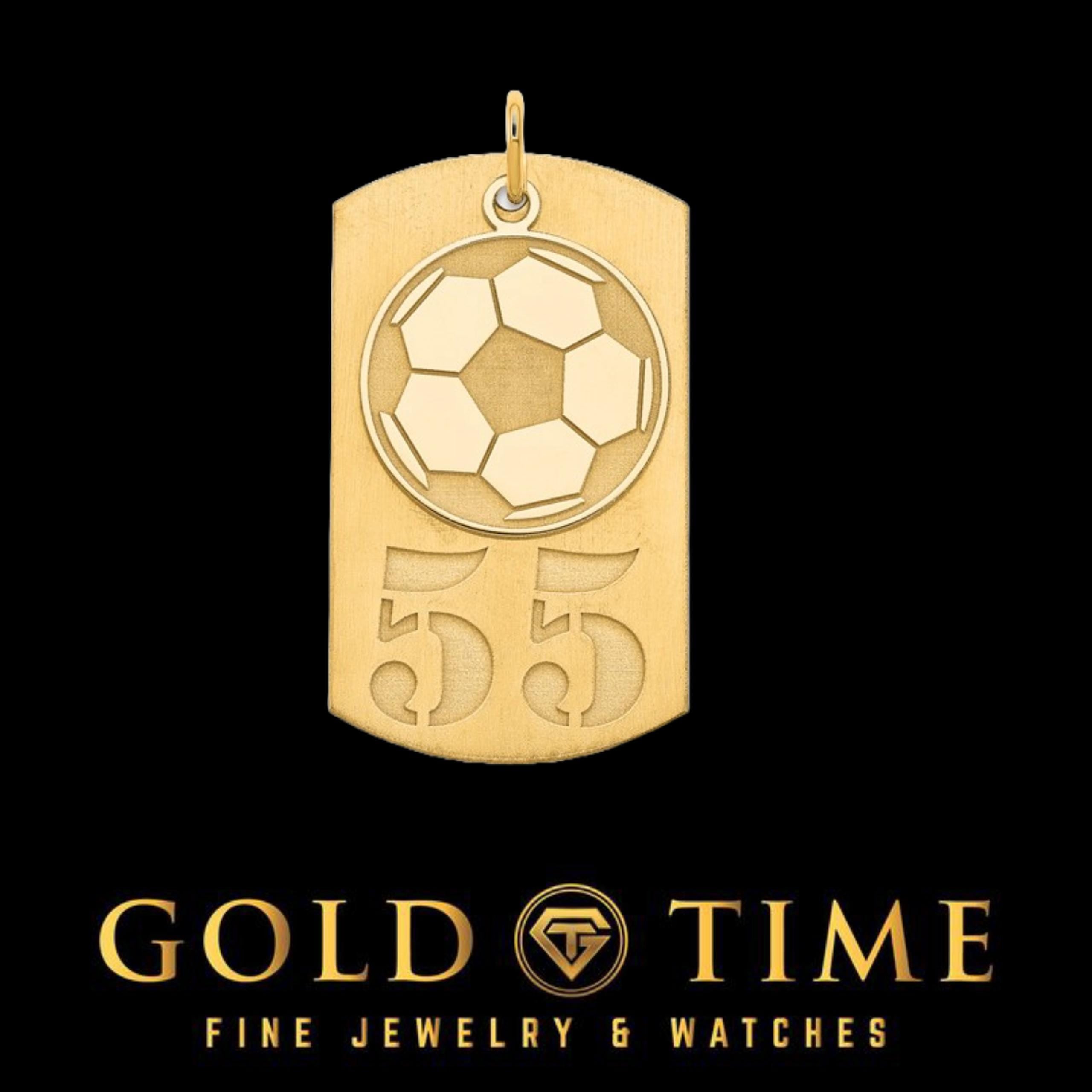 Custom Soccer Jersey Number Dog Tag: Sterling Silver or Gold Plated