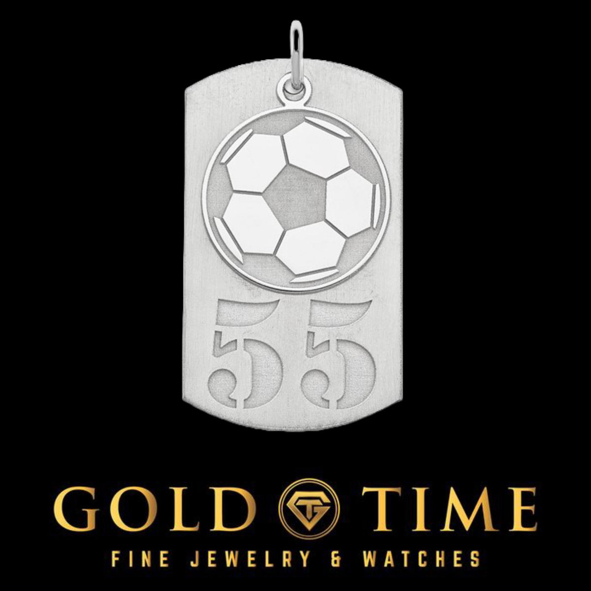Custom Soccer Jersey Number Dog Tag: Sterling Silver or Gold Plated