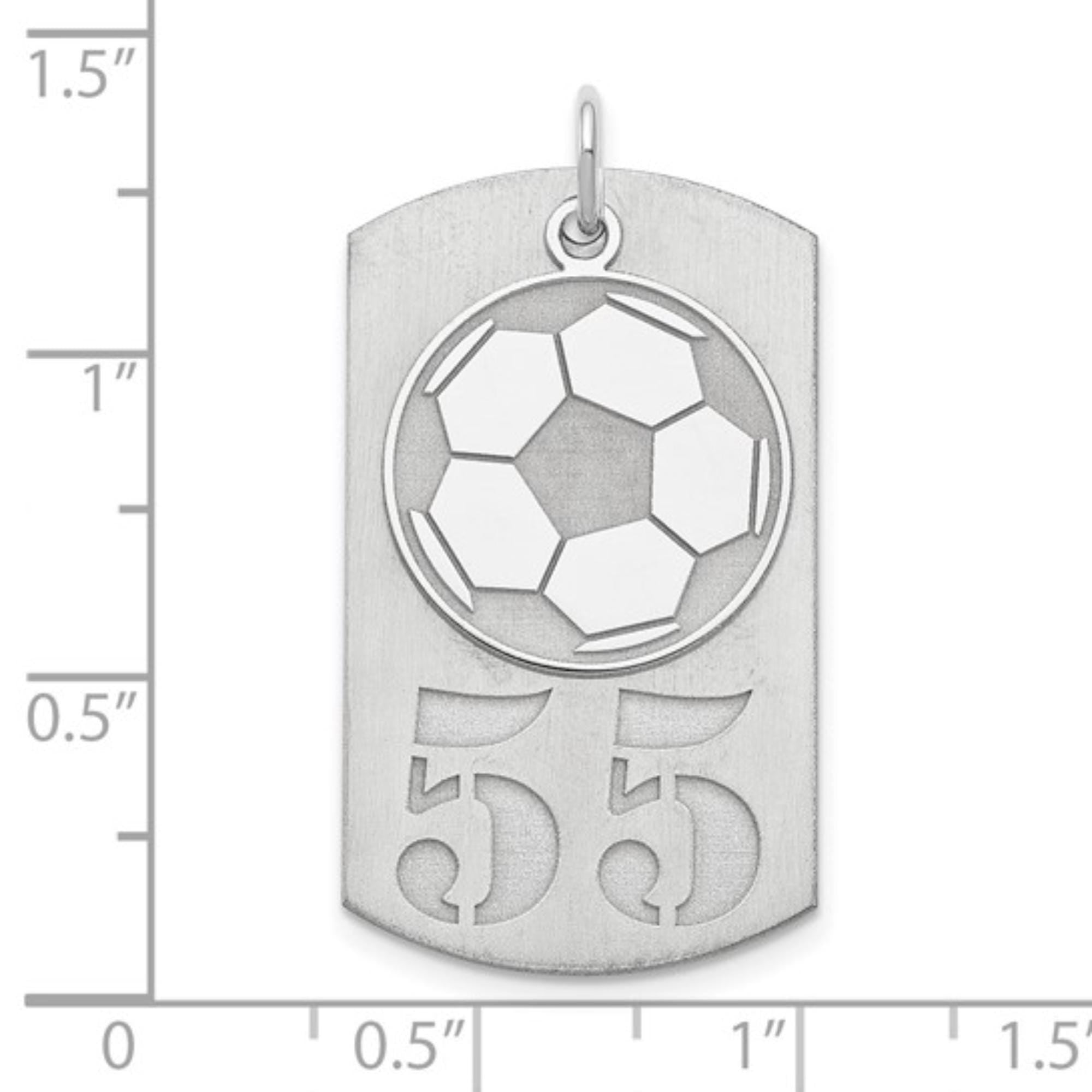 Custom Soccer Jersey Number Dog Tag: Sterling Silver or Gold Plated