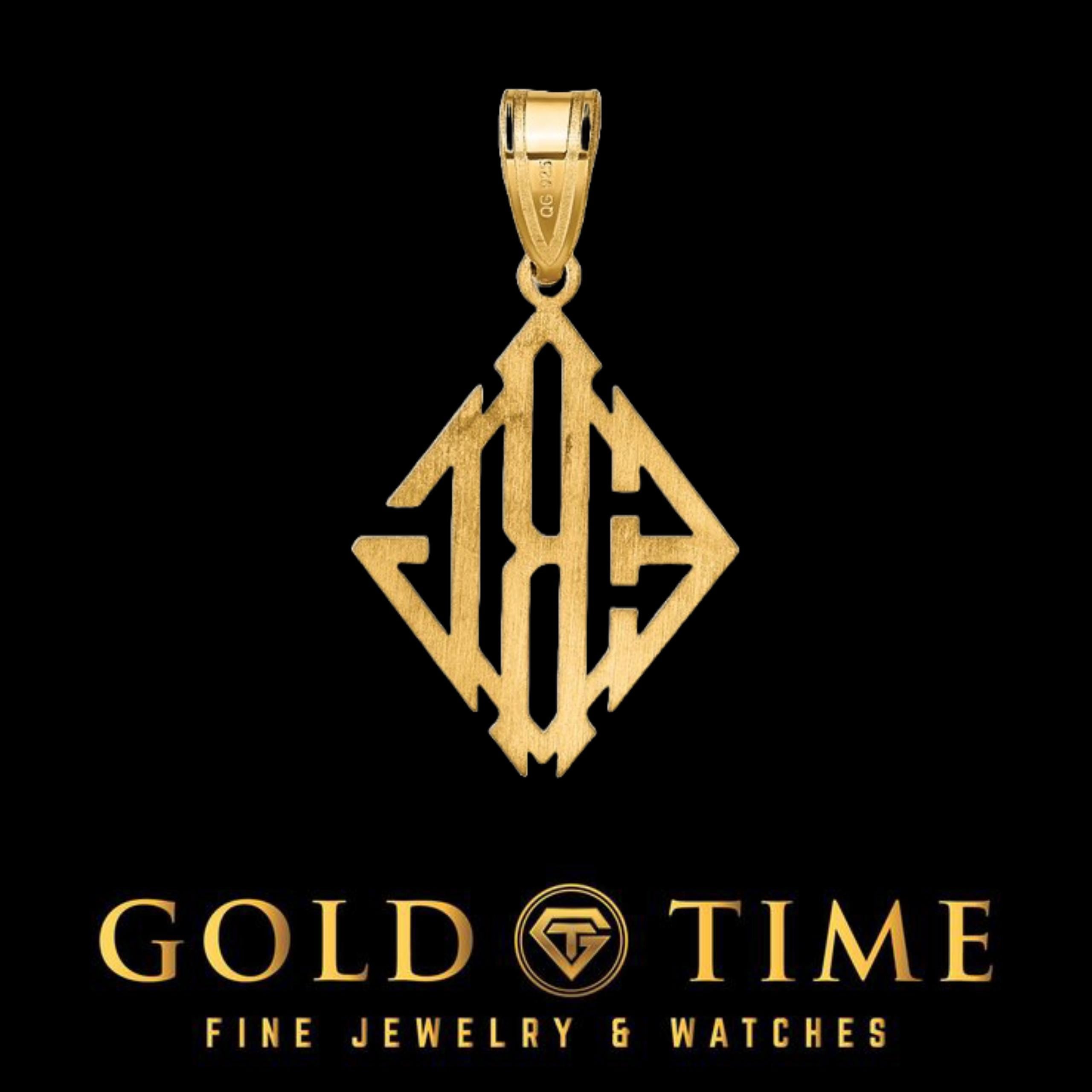 Custom Personalized Diamond Monogram Pendant  Sterling Silver or Solid Gold, 3 Initials