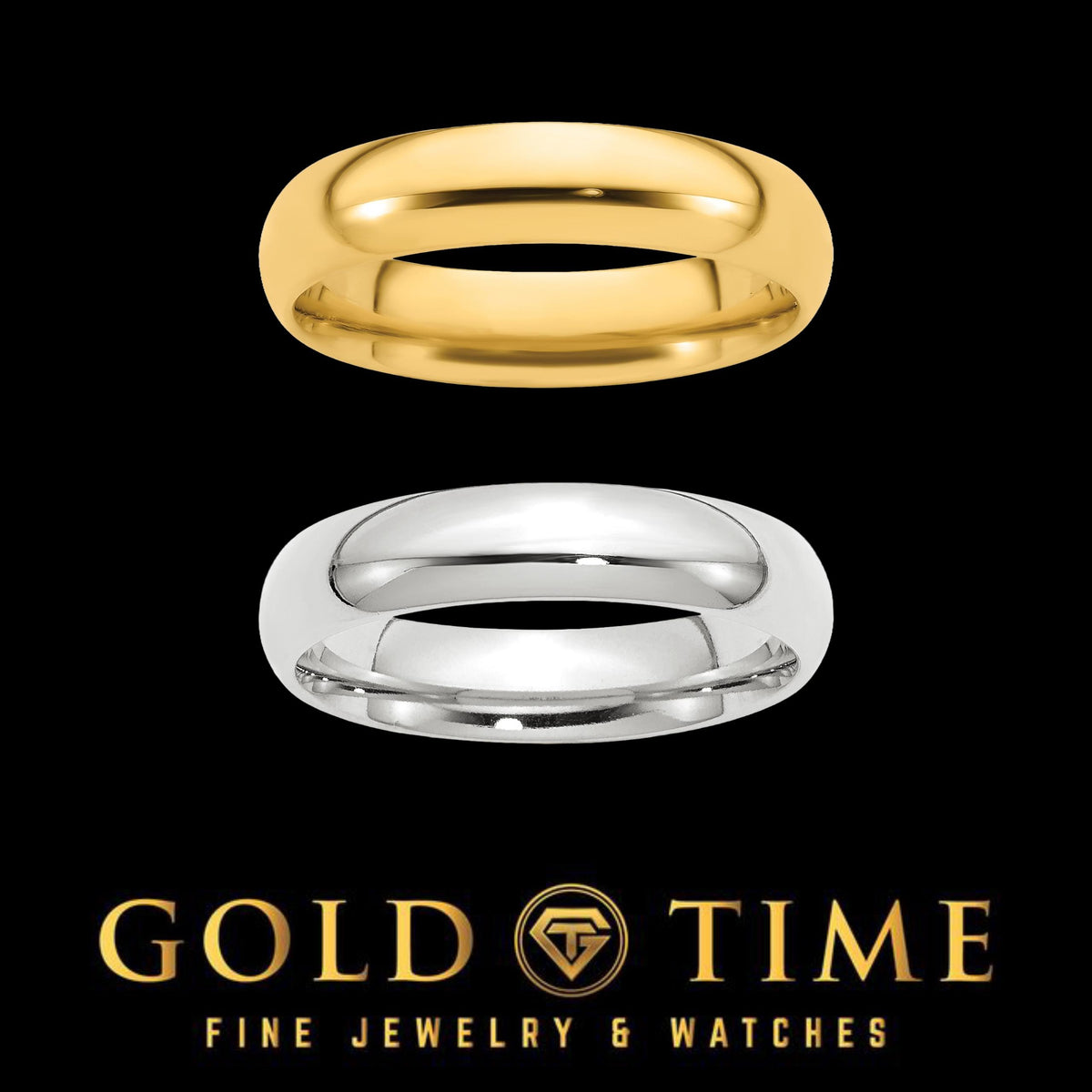 10K or 14k Gold 5mm Comfort Fit Wedding Band for Men or Women
