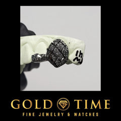 Black Rhodium 4-Piece Custom Grillz with Trillion Cut & Diamond Dust | Handmade Teeth Jewelry | Includes Impression Kit | Custom Fangs