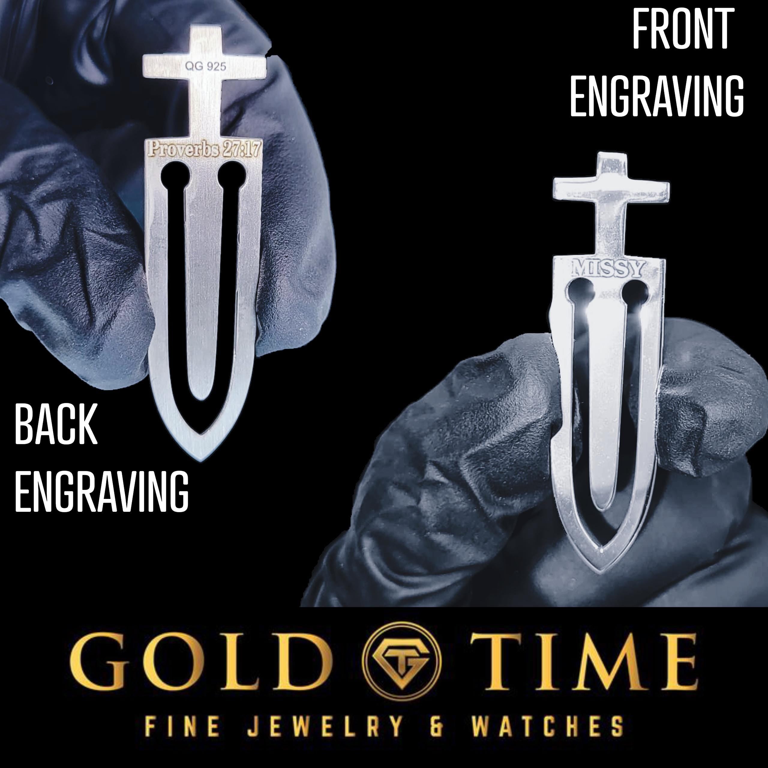 Sterling Silver Cross Bookmark  Personalized Christian Gift, Engraved Religious Bookmark, Custom Baptism, Memorial, Graduation Gift