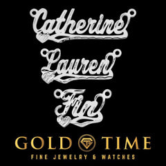 Personalized Diamond-Cut Name Pendant with Heart: Sterling Silver, Gold, or Rose Plated