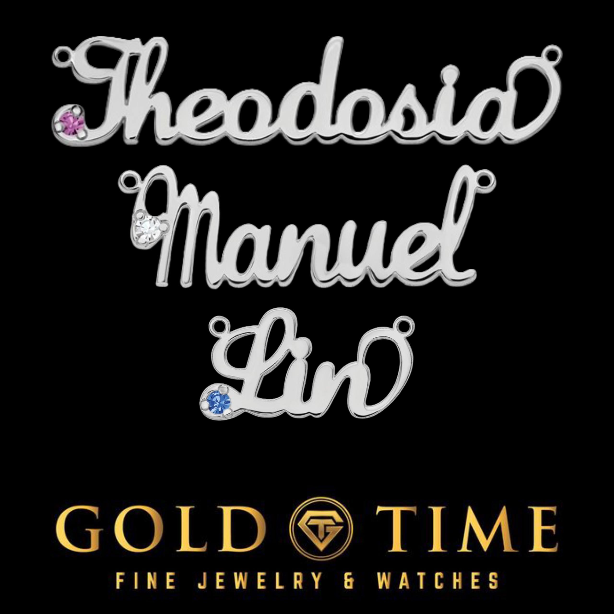 Custom Personalized Birthstone Name Necklace for Her