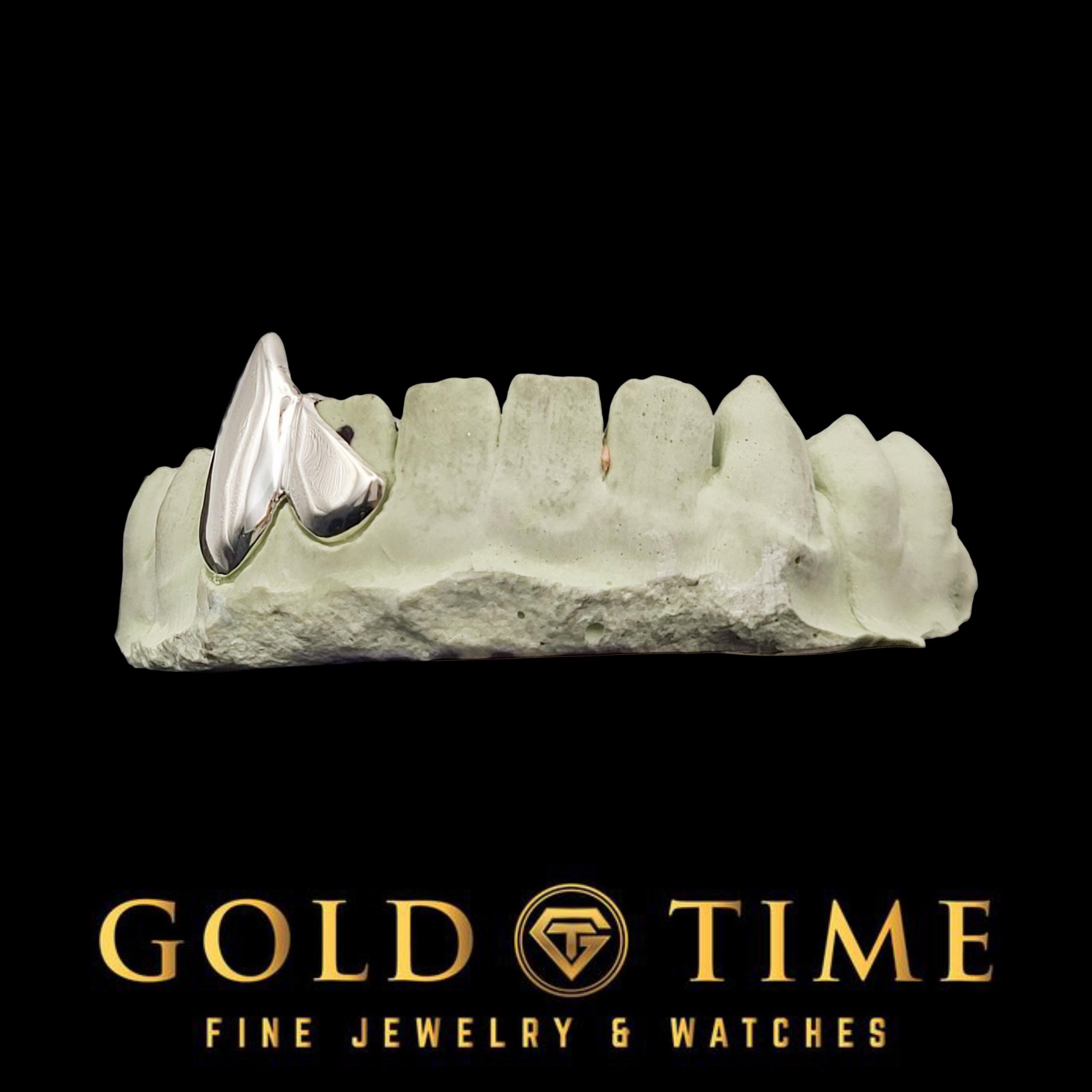 Custom Fang & Diagonal Incisor Grillz: Handmade Gold or Silver with Impression Kit