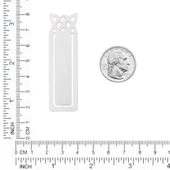 Sterling Silver Celtic Knot Bookmark  Engravable, Rhodium Plated, Custom Gift, Made to Order Personalized Accessory, Money Clip