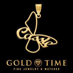 Custom Butterfly Name Pendant: Sterling Silver, Gold Plated, or Solid Gold