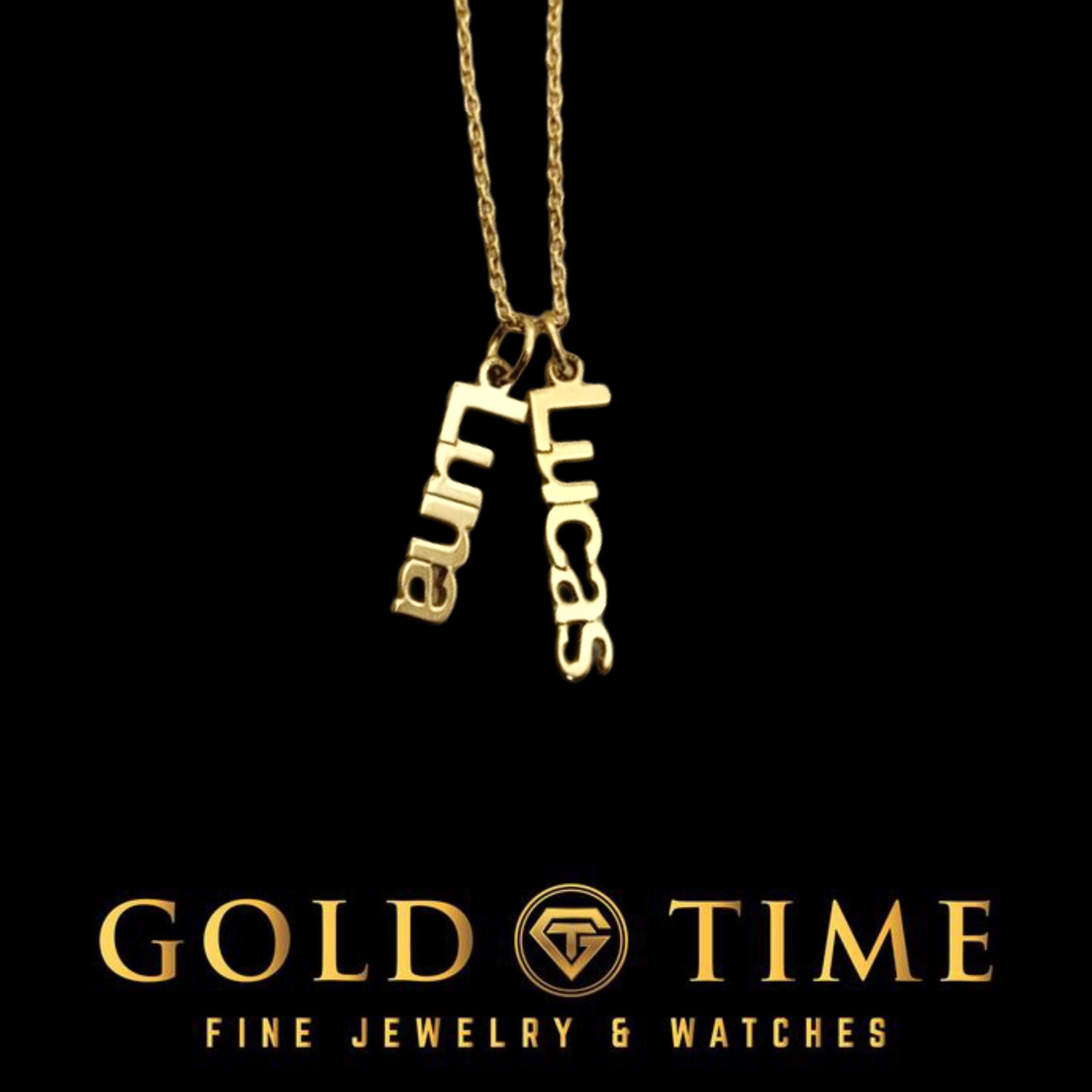 Custom Vertical Name Charm Necklace  Up to 5 Names, Gold or Silver, Personalized Jewelry Gift, Made to Order Nameplate Necklace