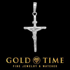 10K or 14K Gold Crucifix INRI Cross Pendant