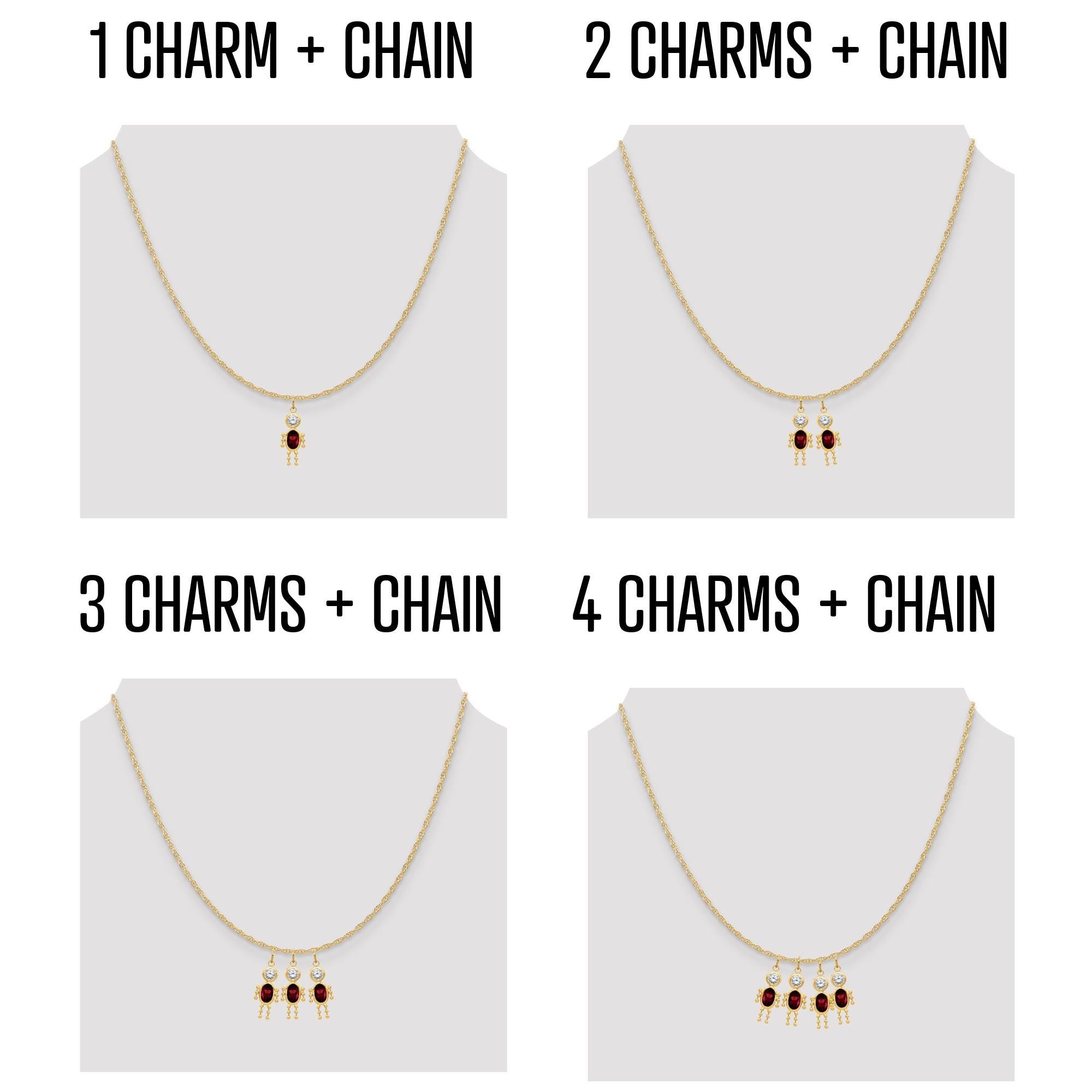 Boy Charm with Birthstone in 10k or 14k Yellow Gold  Customizable Dangling Pendant Gift  Necklace or Charm Only  Fast Shipping