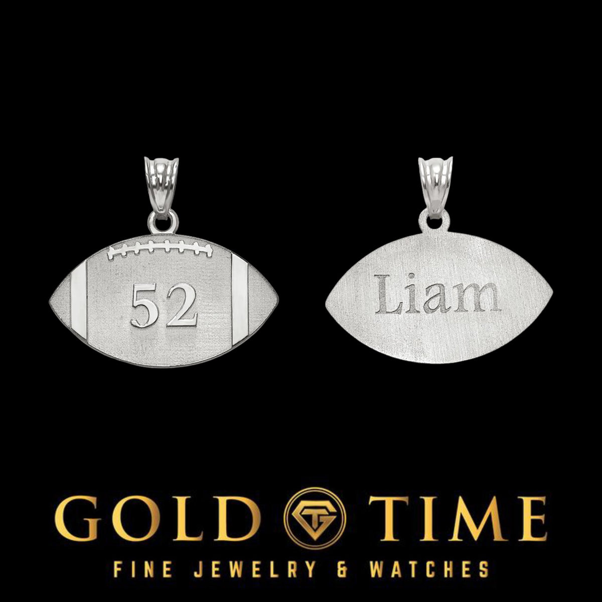 Custom Football Jersey Number Pendant  Personalized Sports Charm in Gold or Silver  Engraved Name Necklace for Athletes & Fans