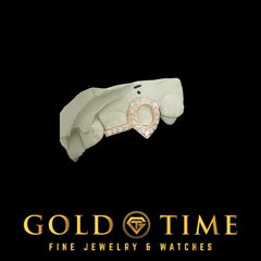 Custom Moissanite Double Cap Grillz: Iced Canine Fang & Tip - Gold or Silver