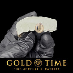 Custom Solid Gold Grill: Handmade Moissanite Border, Includes Mold Kit