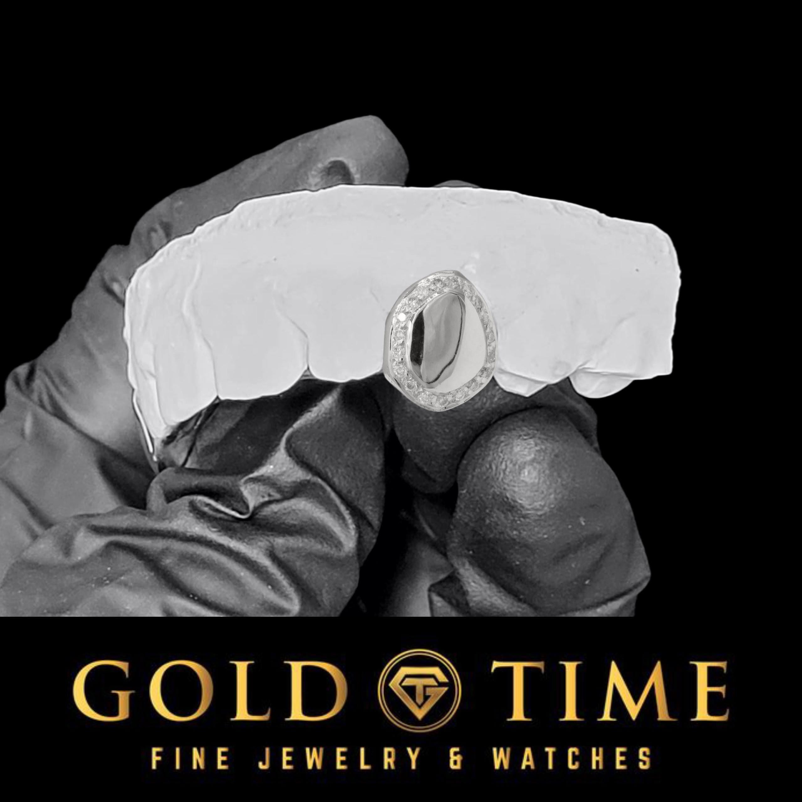 Custom Solid Gold Grill: Handmade Moissanite Border, Includes Mold Kit