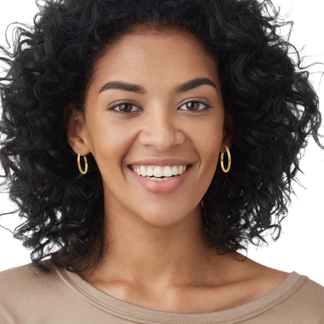 14K or 10K Real Gold Diamond-Cut Hoop Earrings for Women, 2 MM Width, Lightweight Polished Finish, Classic Round Hoops, Multiple Sizes