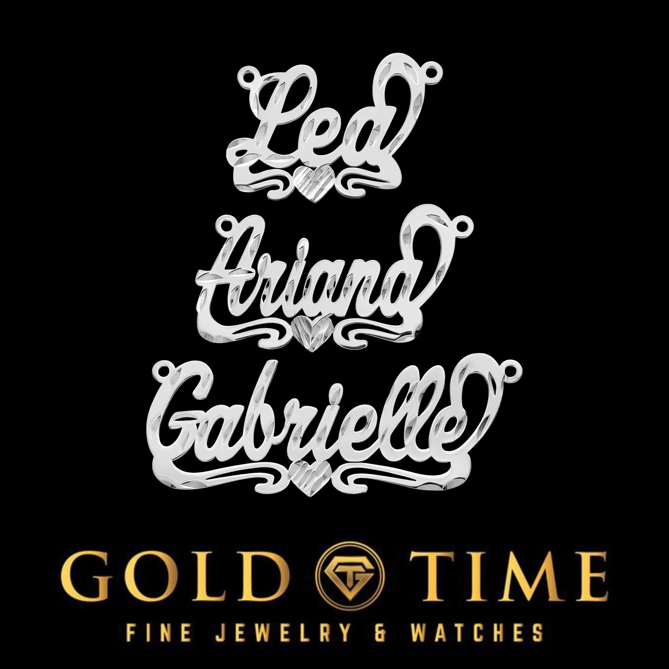 Custom Diamond Cut Heart Name Necklace