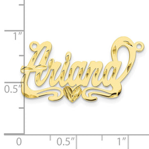 Diamond-cut heart nameplate necklace chain length options