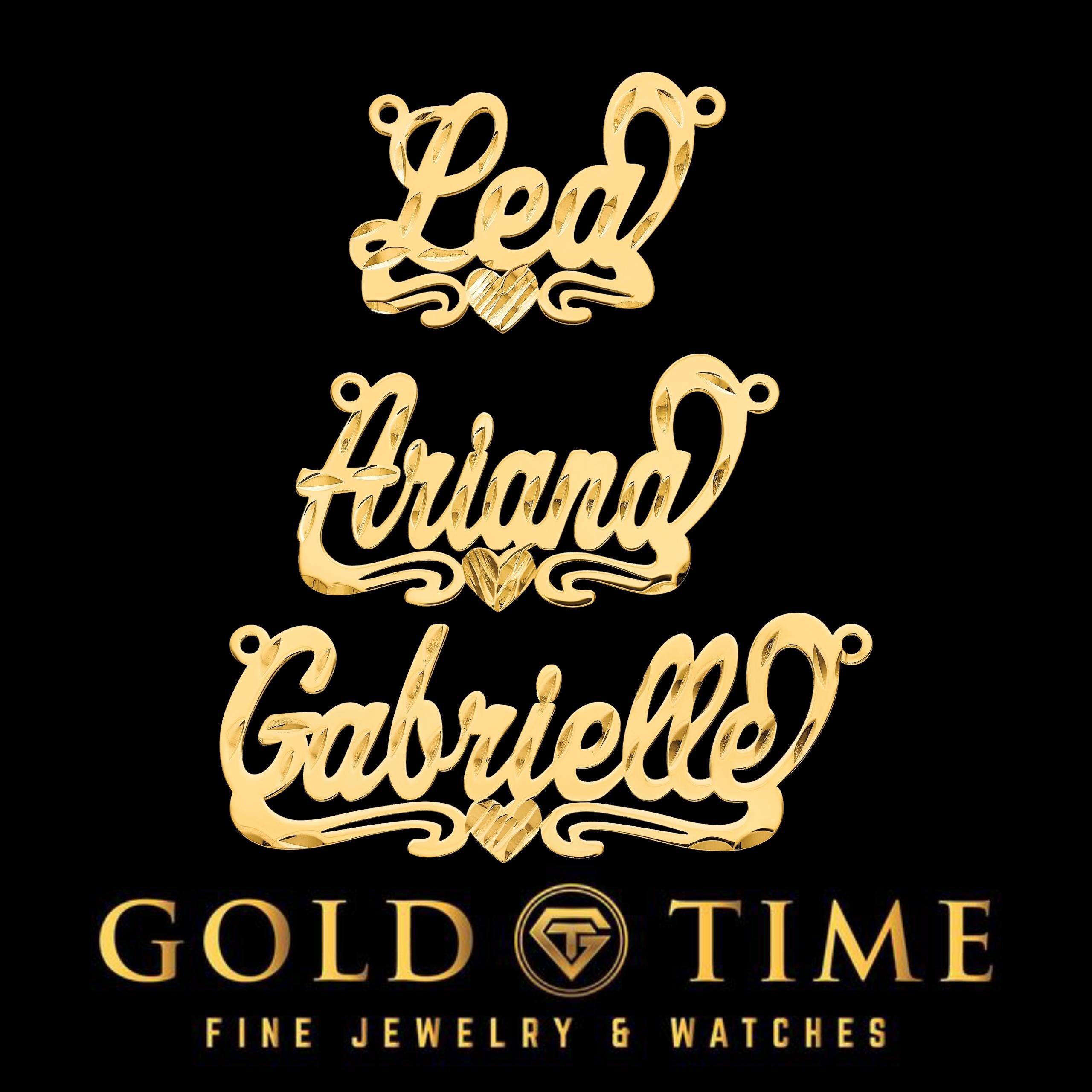 Custom Diamond Cut Heart Name Necklace