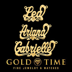 Custom Diamond Cut Heart Name Necklace