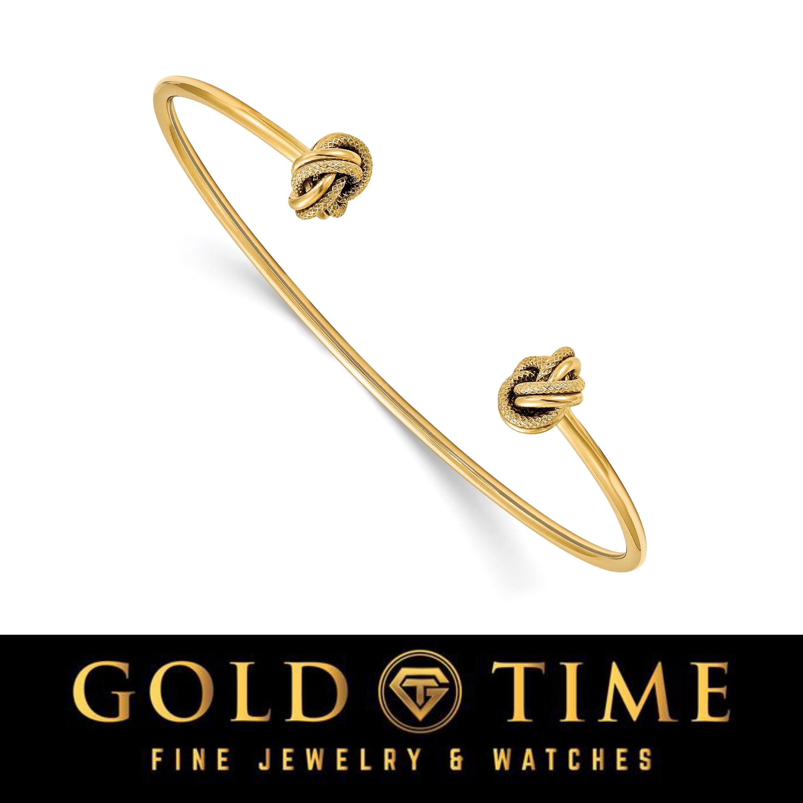 14k Gold Love Knot Jewelry Set | Yellow Gold Textured Knot Earrings Bracelet Pendant | Classic Love Knot Gift for Her | Fine Gold Jewelry