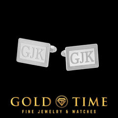 Custom Rectangle Monogram Cuff Links  Sterling Silver, 14k Gold or Plated Options  Personalized Mens Jewelry  Made in USA, Gift Boxed