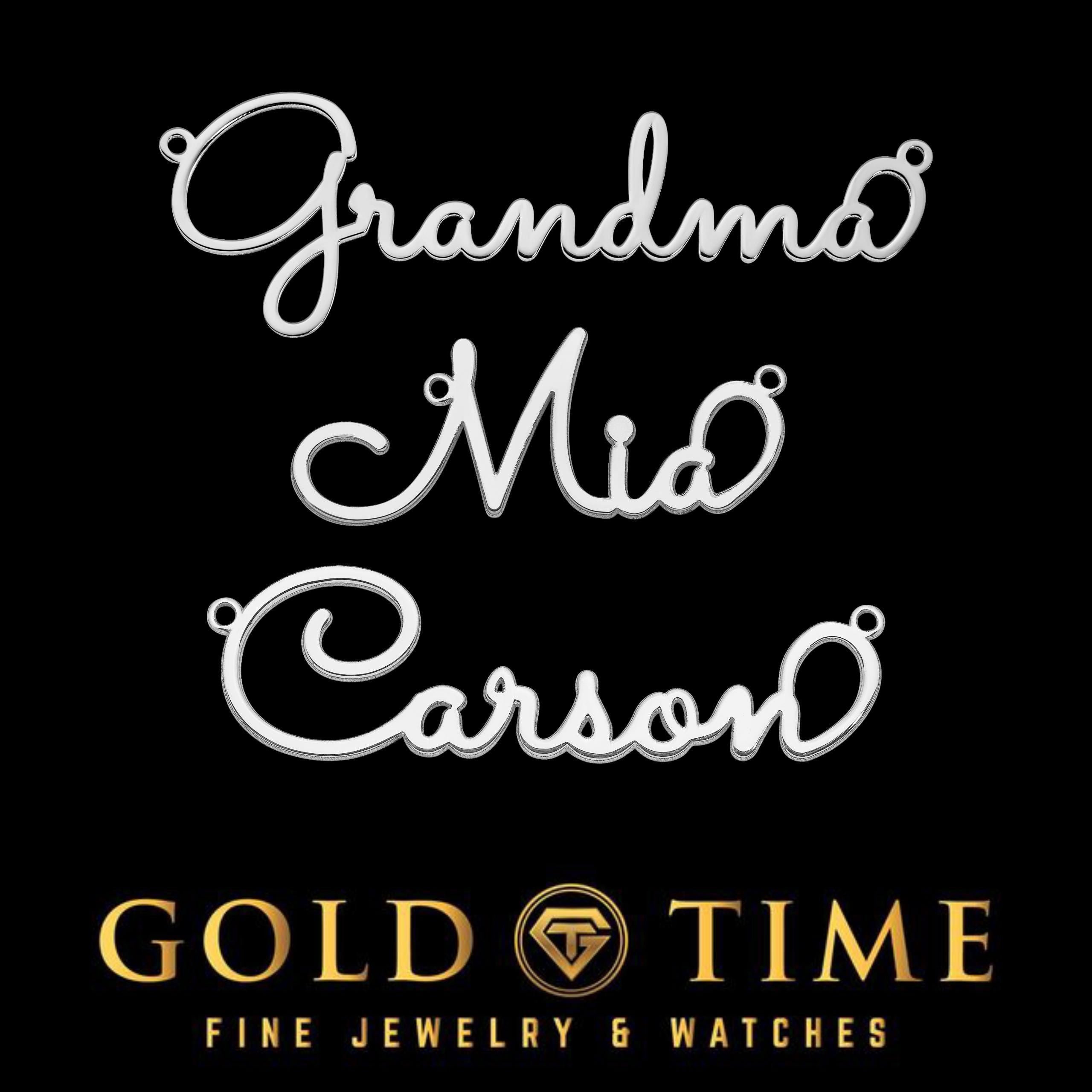 Custom Whimsical Cursive Name Necklace  Sterling Silver or 10K/14K Gold Personalized Script Nameplate Jewelry, Made to Order Gift