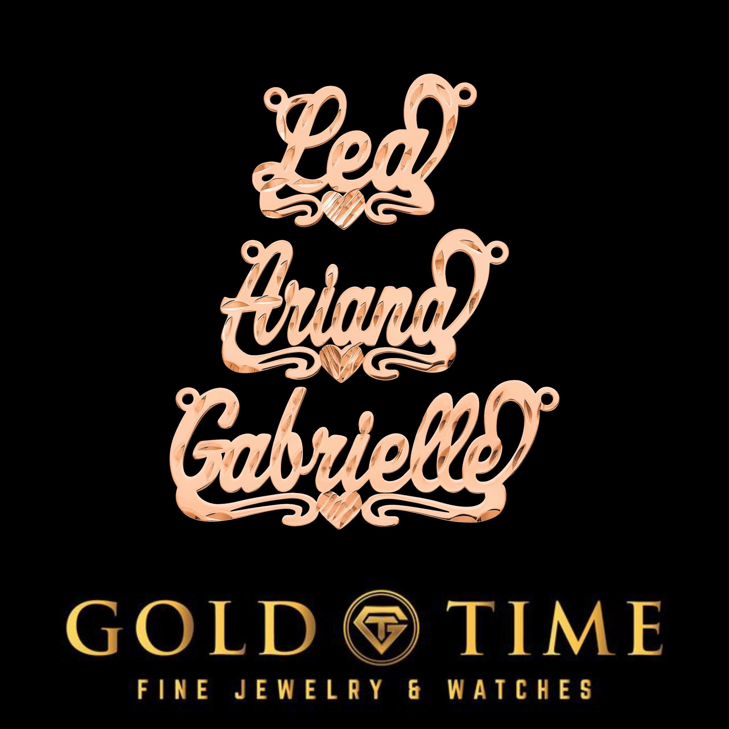 Custom Diamond Cut Heart Name Necklace