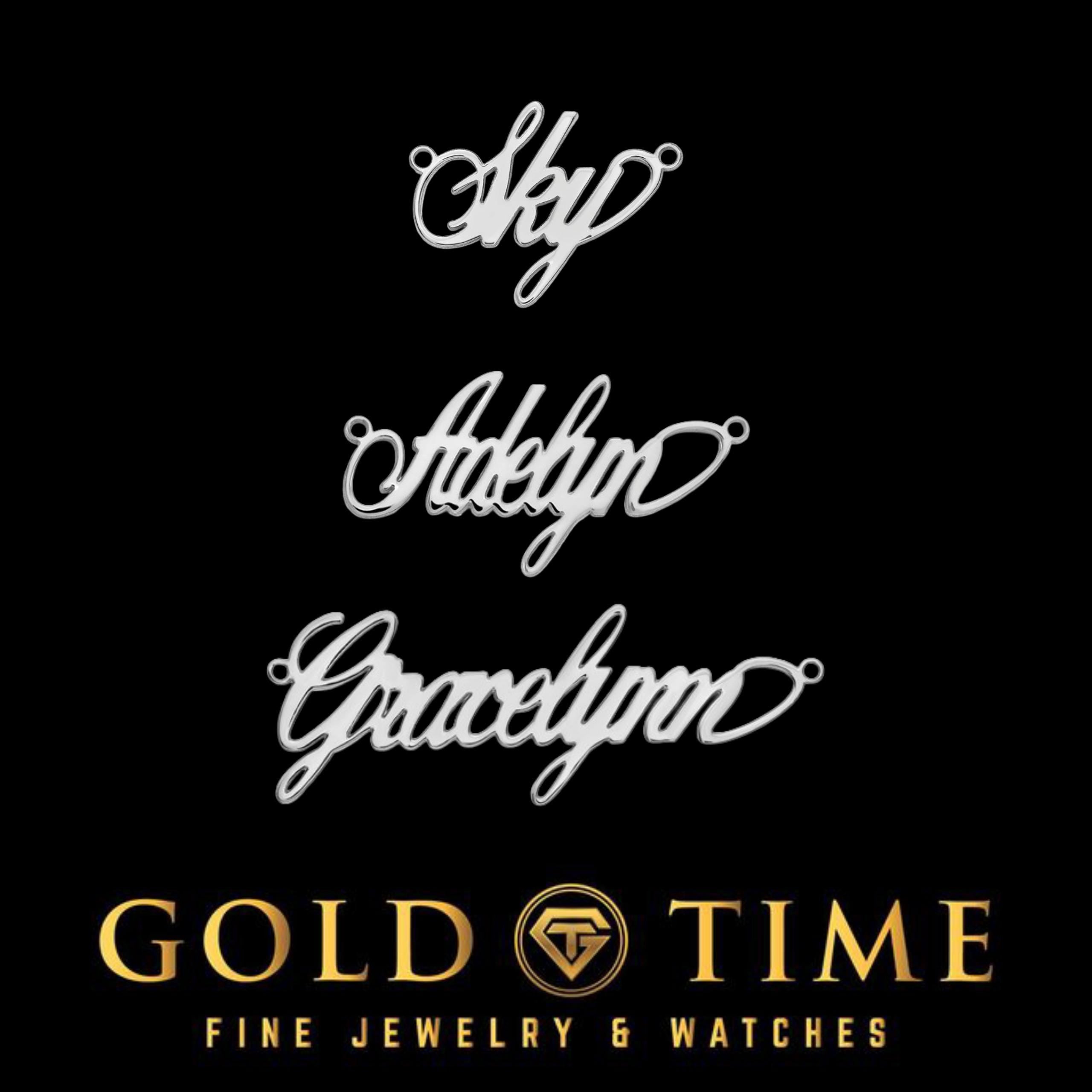 Velvet Flow Script Personalized Made to Order Name Necklace