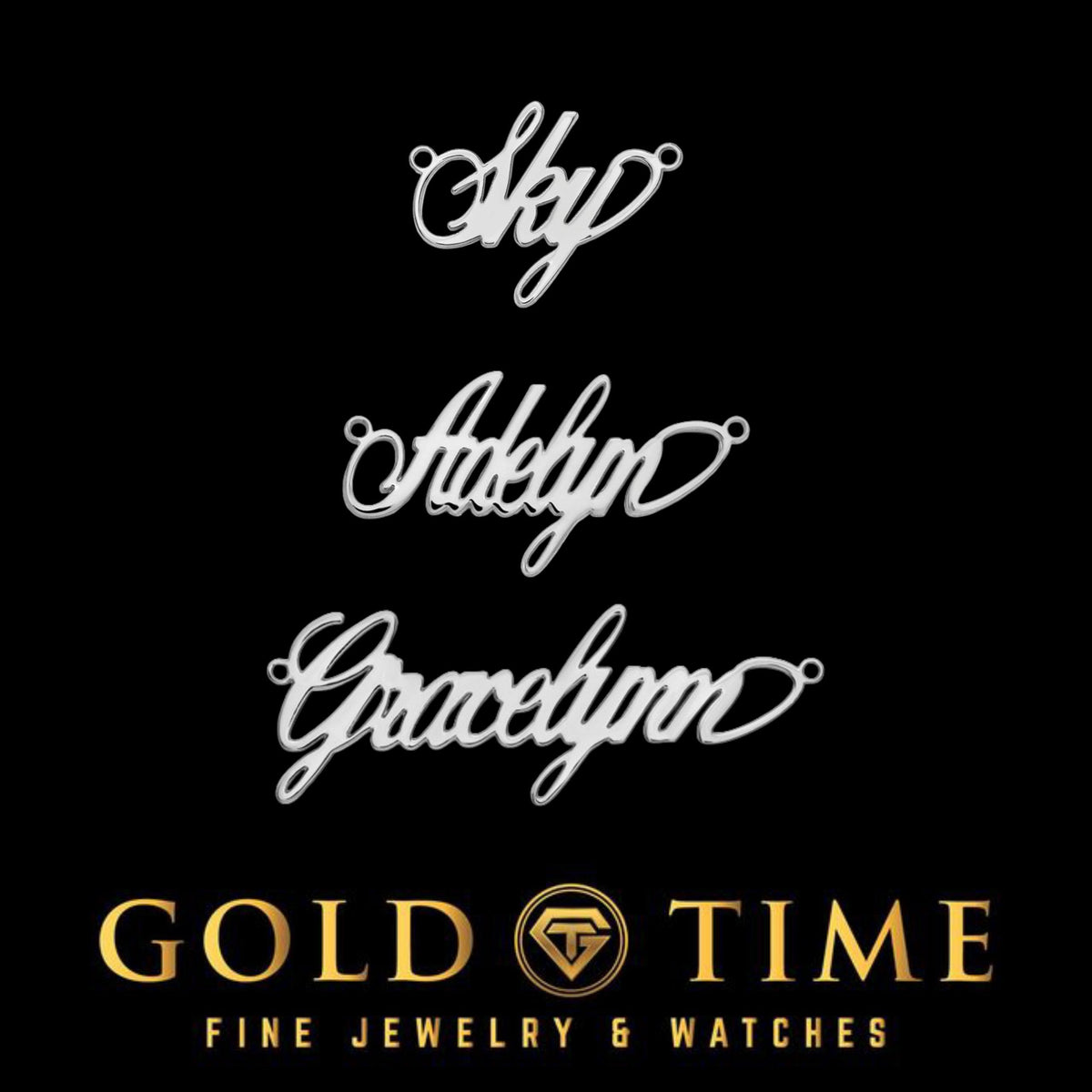 Velvet Flow Script Personalized Made to Order Name Necklace