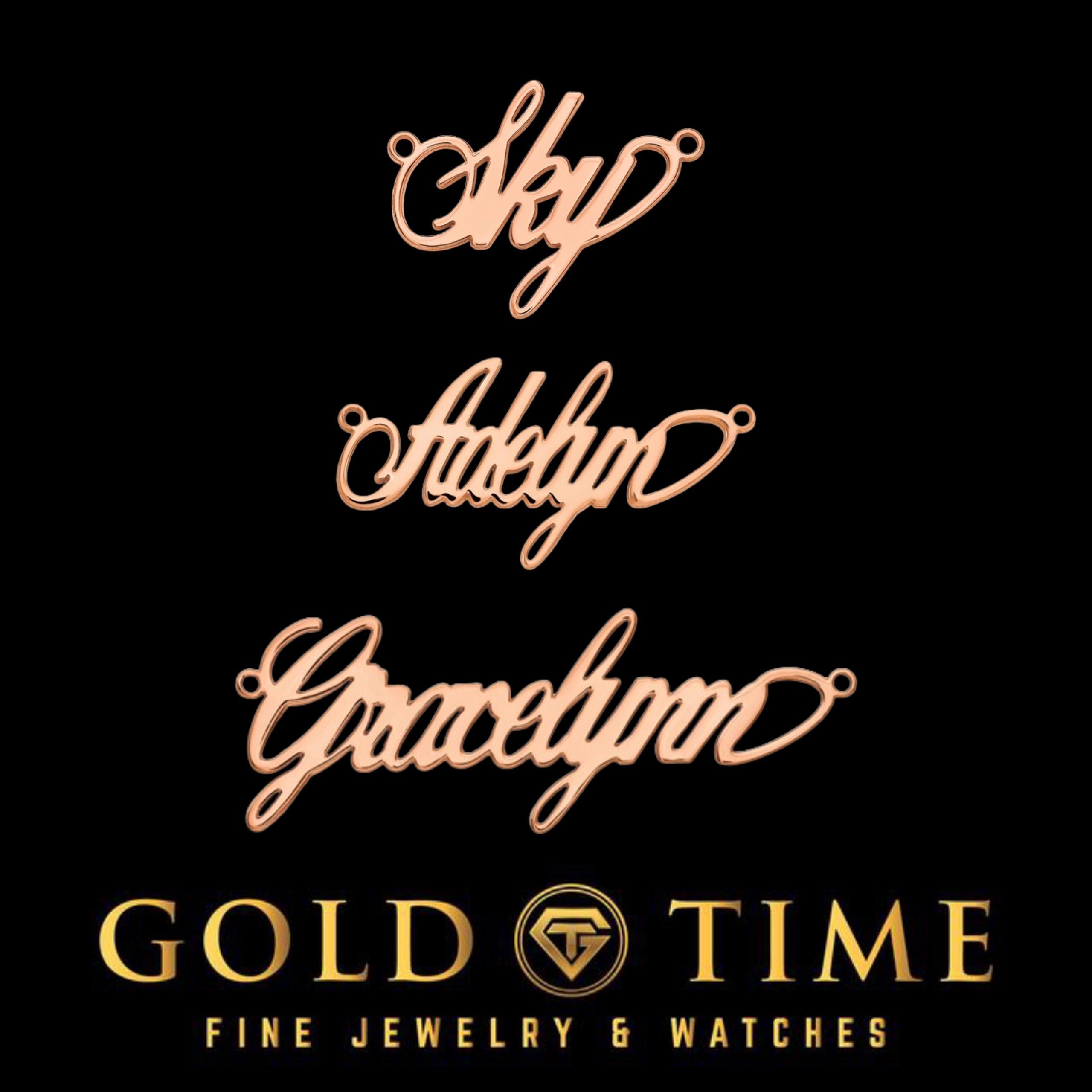 Velvet Flow Script Personalized Made to Order Name Necklace