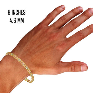 4.6mm 14k gold Valentino bracelet worn on a wrist
