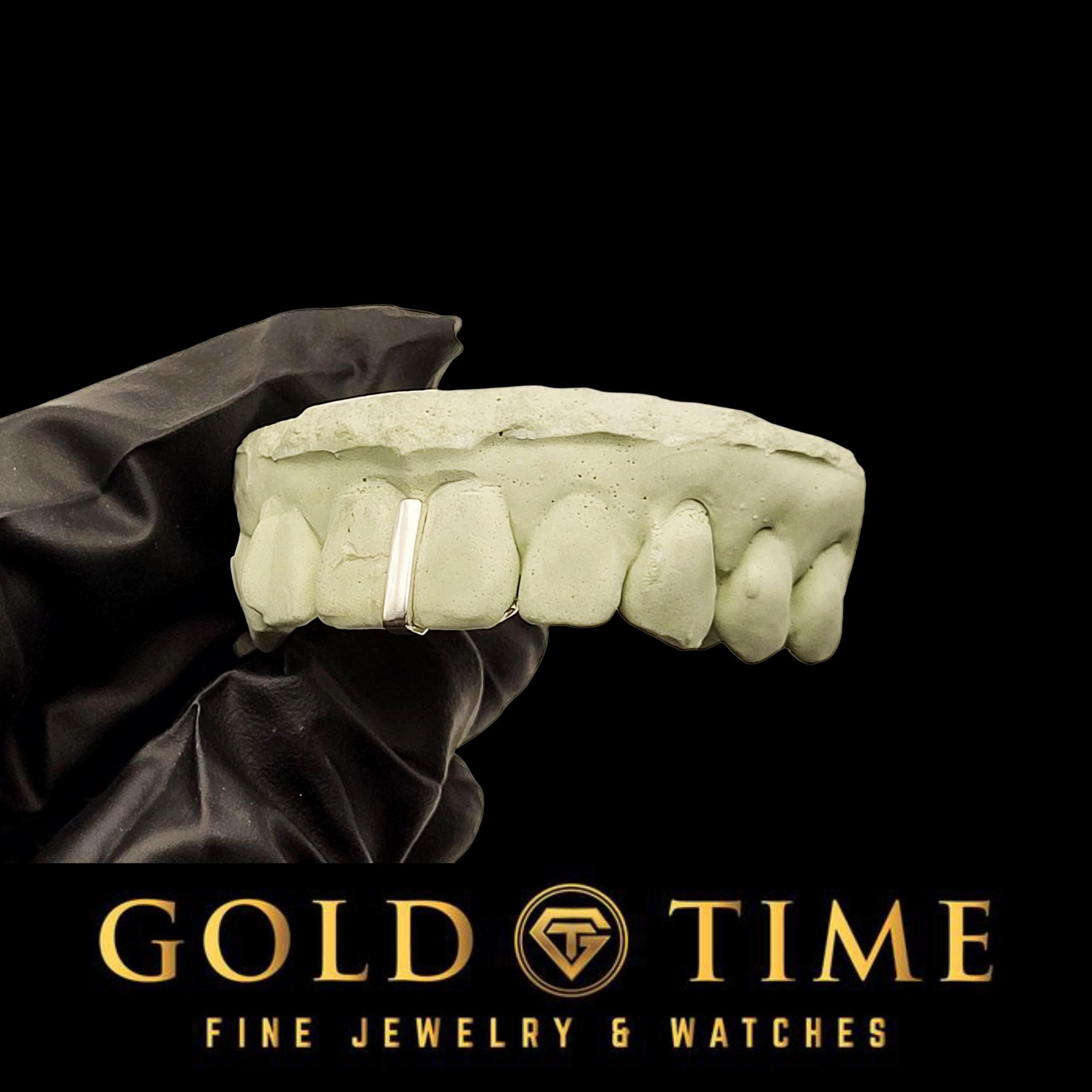 Custom Single Gap Grillz: Gold or Silver Tooth Bar with Mold Kit