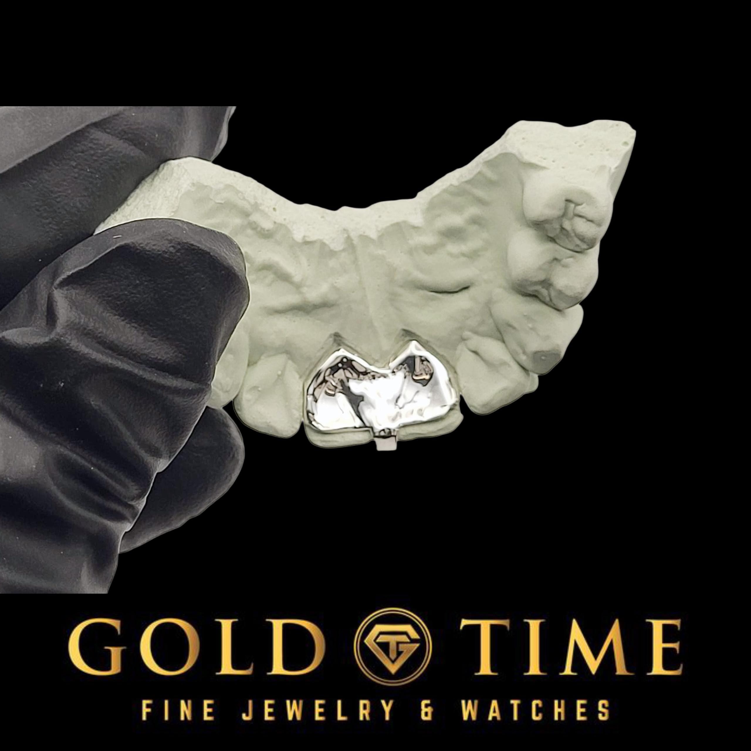 Custom Single Gap Grillz: Gold or Silver Tooth Bar with Mold Kit