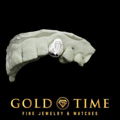 Custom Grillz - Single Cap with Custom Gothic Old English Letter Engraving