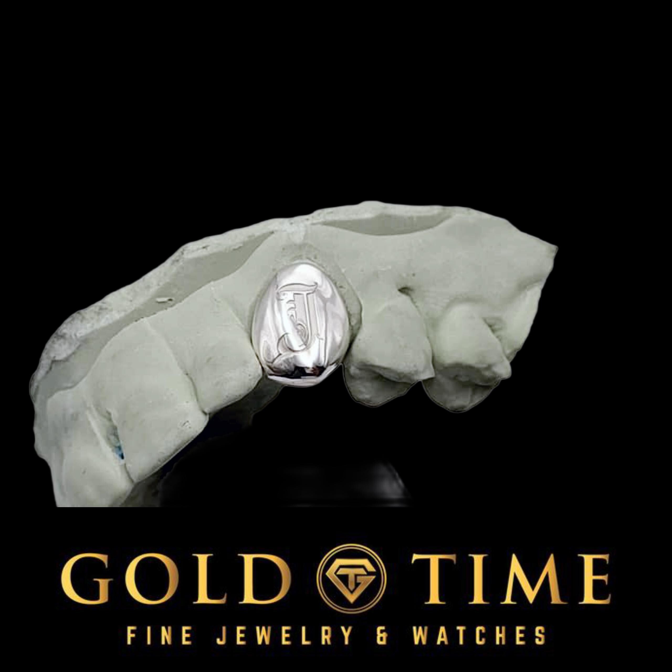 Custom Grillz - Single Cap with Custom Gothic Old English Letter Engraving