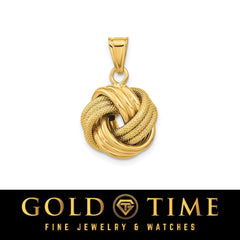14k Gold Love Knot Jewelry Set | Yellow Gold Textured Knot Earrings Bracelet Pendant | Classic Love Knot Gift for Her | Fine Gold Jewelry