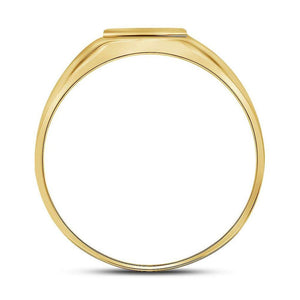 Yellow gold diamond cross ring shown face on to display the band shape